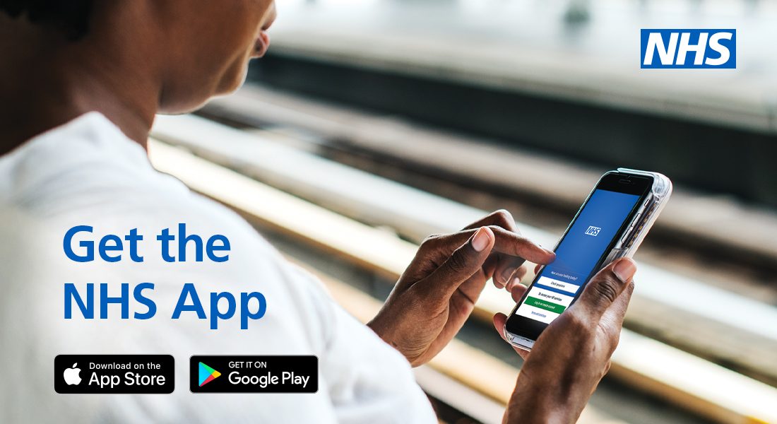Image promoting NHS app